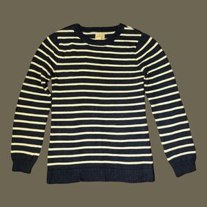 Girls 12 Blue and White Striped Long Sleeve Scout + Ro Sweater